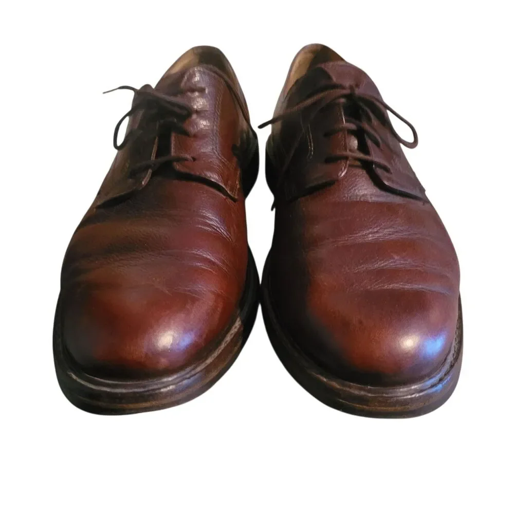 Mephisto Polished Pebbled‎ Leather Oxfords Shoes Men's Size 12.5 Brown Business